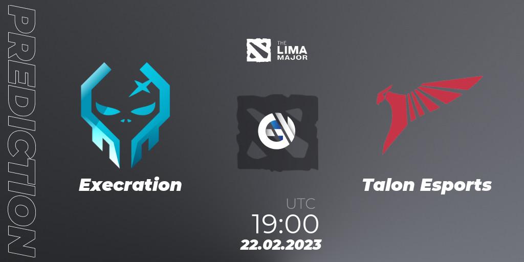 Execration - Talon Esports: Maç tahminleri. 22.02.23, Dota 2, The Lima Major 2023