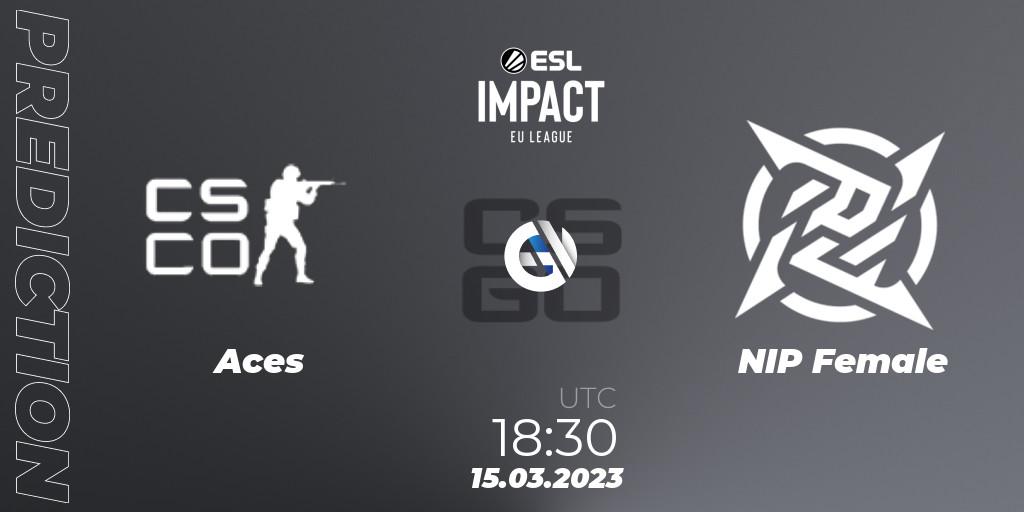 Aces - NIP Female: Maç tahminleri. 15.03.2023 at 18:30, Counter-Strike (CS2), ESL Impact League Season 3: European Division