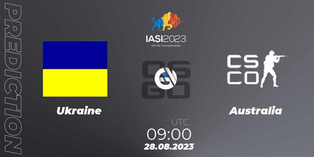 Ukraine - Australia: Maç tahminleri. 28.08.23, CS2 (CS:GO), IESF World Esports Championship 2023