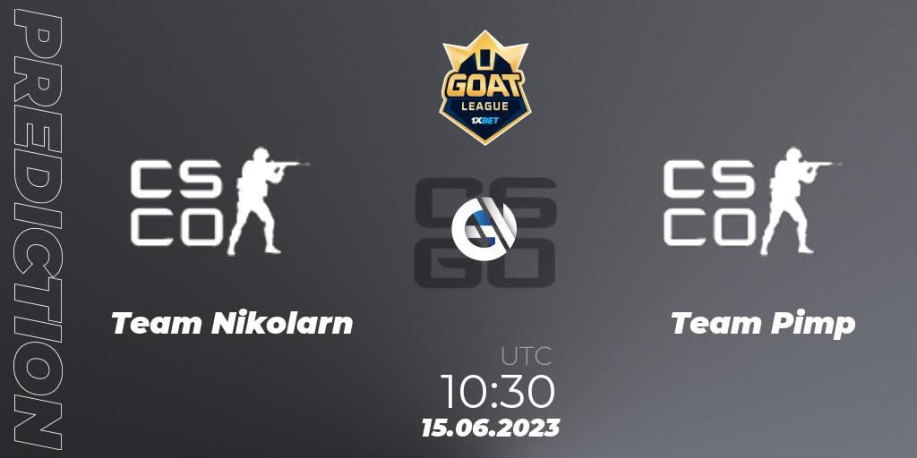 Team Nikolarn - Team Pimp: Maç tahminleri. 15.06.2023 at 10:30, Counter-Strike (CS2), 1xBet GOAT League 2023 Summer VACation