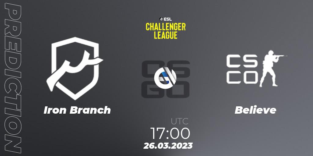 Iron Branch - Believe: Maç tahminleri. 26.03.23, CS2 (CS:GO), ESL Challenger League Season 44 Relegation: Europe