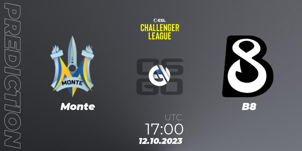 Monte - B8: Maç tahminleri. 26.10.2023 at 09:00, Counter-Strike (CS2), ESL Challenger League Season 46: Europe