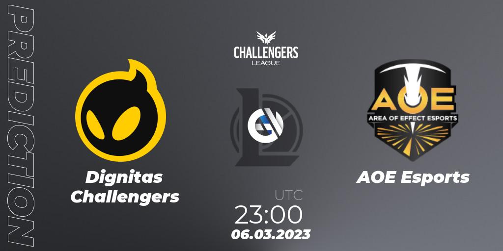 Dignitas Challengers - AOE Esports: Maç tahminleri. 06.03.23, LoL, NACL 2023 Spring - Group Stage