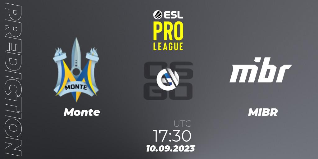 Monte - MIBR: Maç tahminleri. 10.09.2023 at 19:30, Counter-Strike (CS2), ESL Pro League Season 18