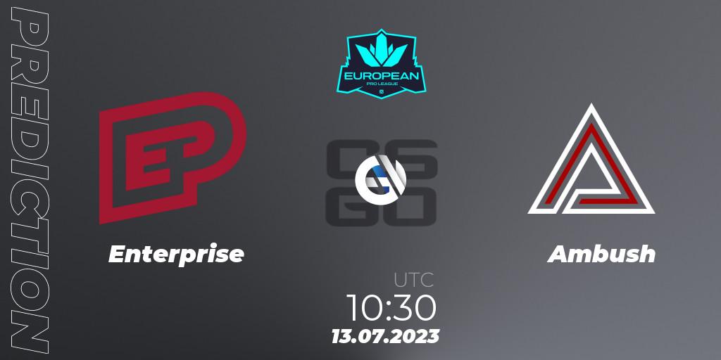 Enterprise - Ambush: Maç tahminleri. 13.07.23, CS2 (CS:GO), European Pro League Season 9