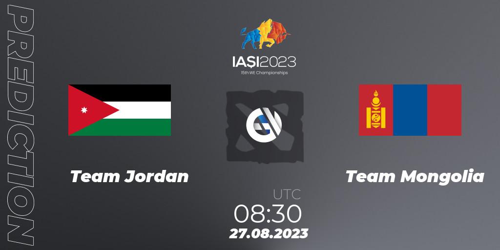 Team Jordan - Team Mongolia: Maç tahminleri. 27.08.2023 at 11:30, Dota 2, IESF World Championship 2023
