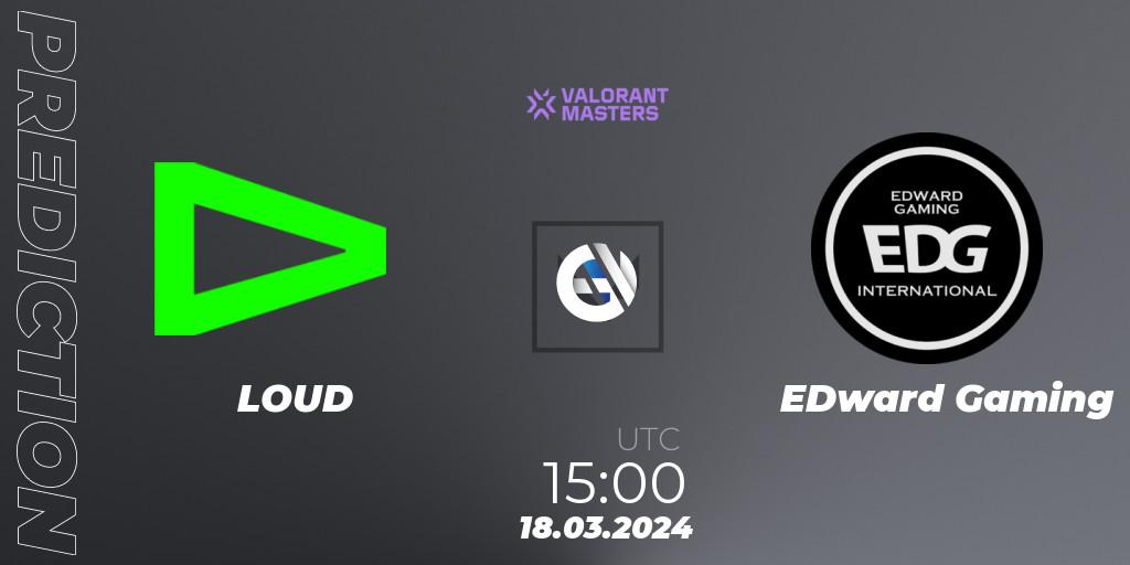 LOUD - EDward Gaming: Maç tahminleri. 18.03.24, VALORANT, VCT 2024: Masters Madrid