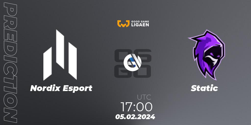 Nordix Esport - Static: Maç tahminleri. 05.02.2024 at 17:00, Counter-Strike (CS2), Good Game-ligaen Spring 2024