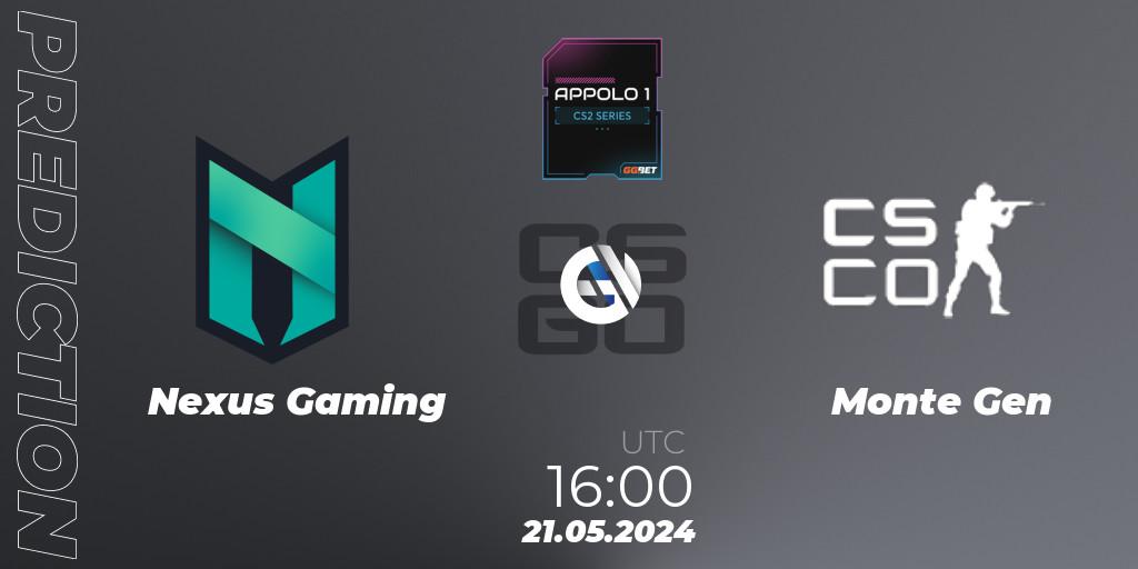Nexus Gaming - Monte Gen: Maç tahminleri. 21.05.2024 at 16:00, Counter-Strike (CS2), Appolo1 Series: Phase 2
