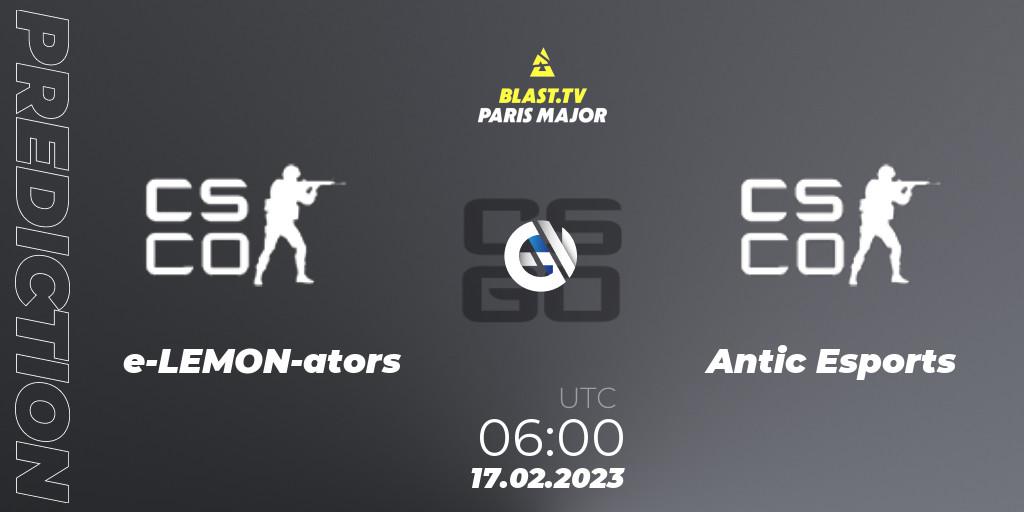 e-LEMON-ators - Antic Esports: Maç tahminleri. 17.02.2023 at 06:10, Counter-Strike (CS2), BLAST.tv Paris Major 2023 Oceania RMR Closed Qualifier