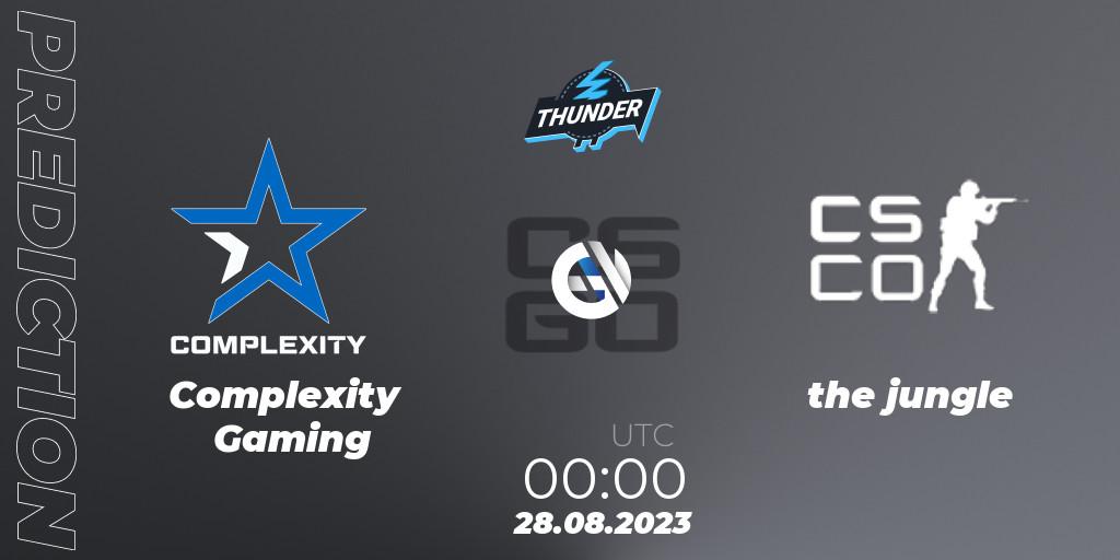 Complexity Gaming - the jungle: Maç tahminleri. 28.08.2023 at 00:00, Counter-Strike (CS2), Thunderpick World Championship 2023: North American Qualifier #2