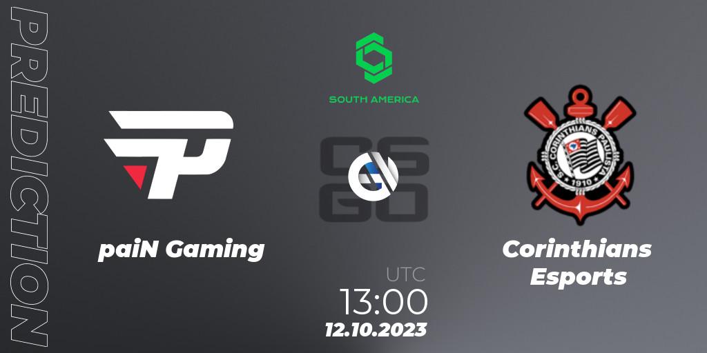 paiN Gaming - Corinthians Esports: Maç tahminleri. 12.10.2023 at 13:00, Counter-Strike (CS2), CCT South America Series #12