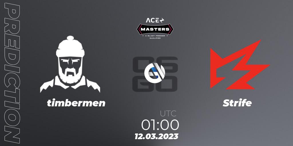 timbermen - Strife: Maç tahminleri. 12.03.2023 at 01:00, Counter-Strike (CS2), Ace North American Masters Spring 2023 - BLAST Premier Qualifier