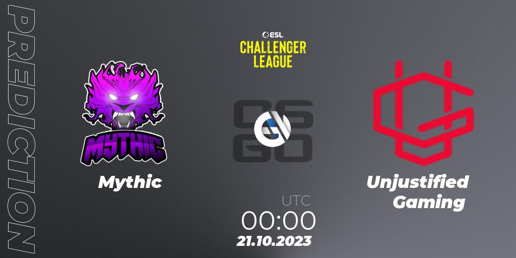 Mythic - Unjustified Gaming: Maç tahminleri. 23.11.2023 at 01:00, Counter-Strike (CS2), ESL Challenger League Season 46: North America