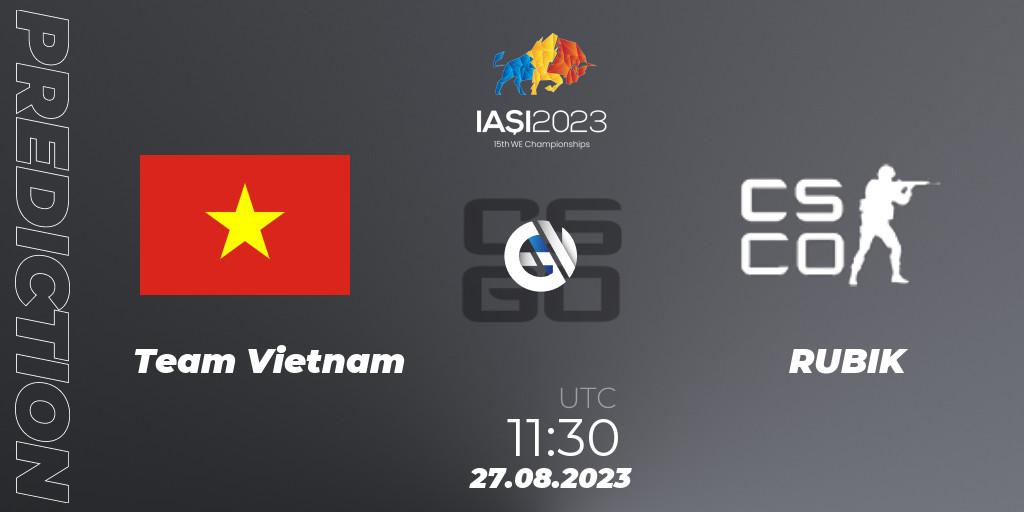 Team Vietnam - RUBIK: Maç tahminleri. 27.08.2023 at 17:40, Counter-Strike (CS2), IESF World Esports Championship 2023