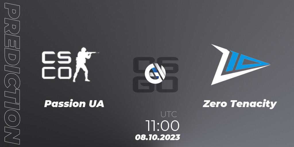 Passion UA - Zero Tenacity: Maç tahminleri. 08.10.2023 at 11:00, Counter-Strike (CS2), A1 Gaming League Season 7
