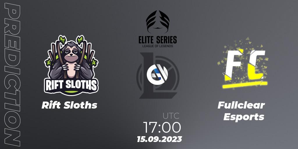 Rift Sloths - Fullclear Esports: Maç tahminleri. 15.09.23, LoL, Elite Series Relegation 2023