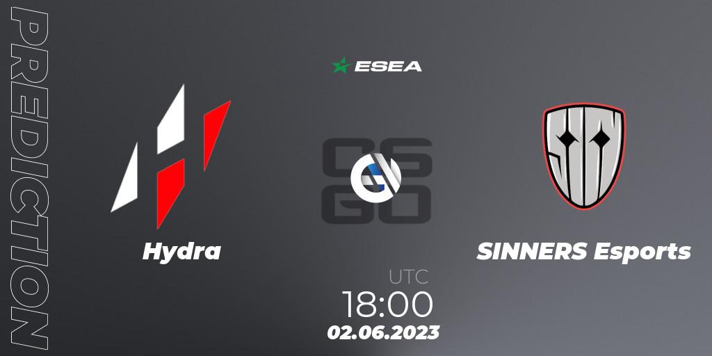 Hydra - SINNERS Esports: Maç tahminleri. 02.06.23, CS2 (CS:GO), ESEA Advanced Season 45 Europe