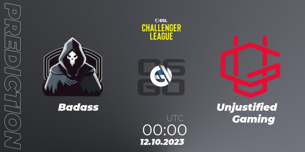 Badass - Unjustified Gaming: Maç tahminleri. 10.11.2023 at 01:00, Counter-Strike (CS2), ESL Challenger League Season 46: North America
