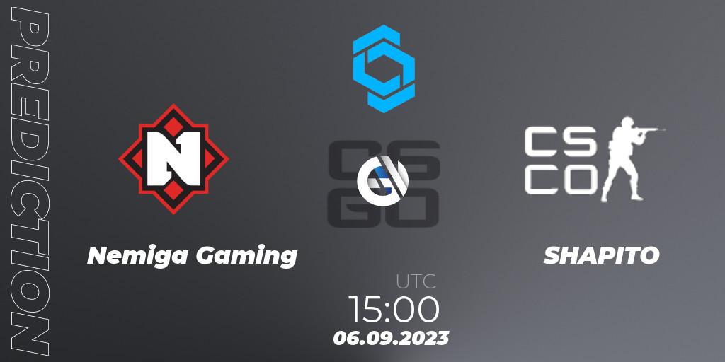 Nemiga Gaming - SHAPITO: Maç tahminleri. 06.09.2023 at 15:00, Counter-Strike (CS2), CCT East Europe Series #2: Closed Qualifier