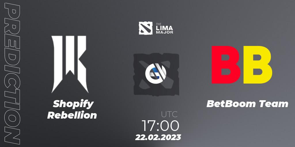 Shopify Rebellion - BetBoom Team: Maç tahminleri. 22.02.23, Dota 2, The Lima Major 2023
