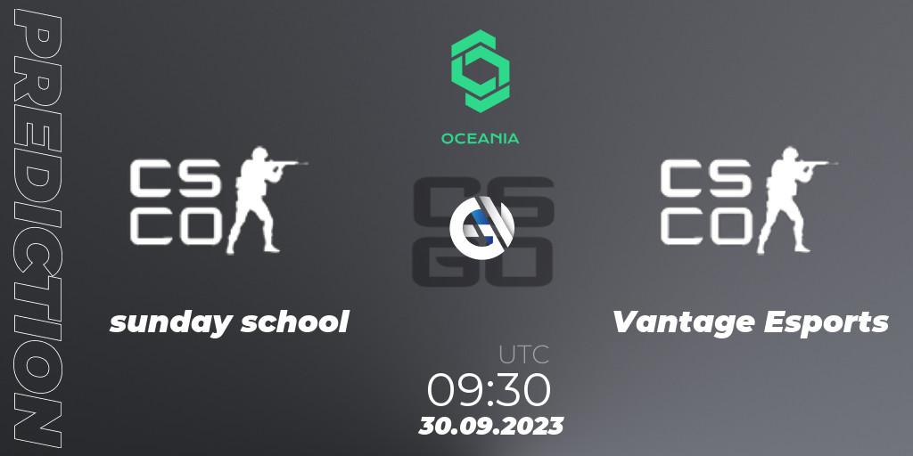sunday school - Vantage Esports: Maç tahminleri. 30.09.2023 at 09:45, Counter-Strike (CS2), CCT Oceania Series #2