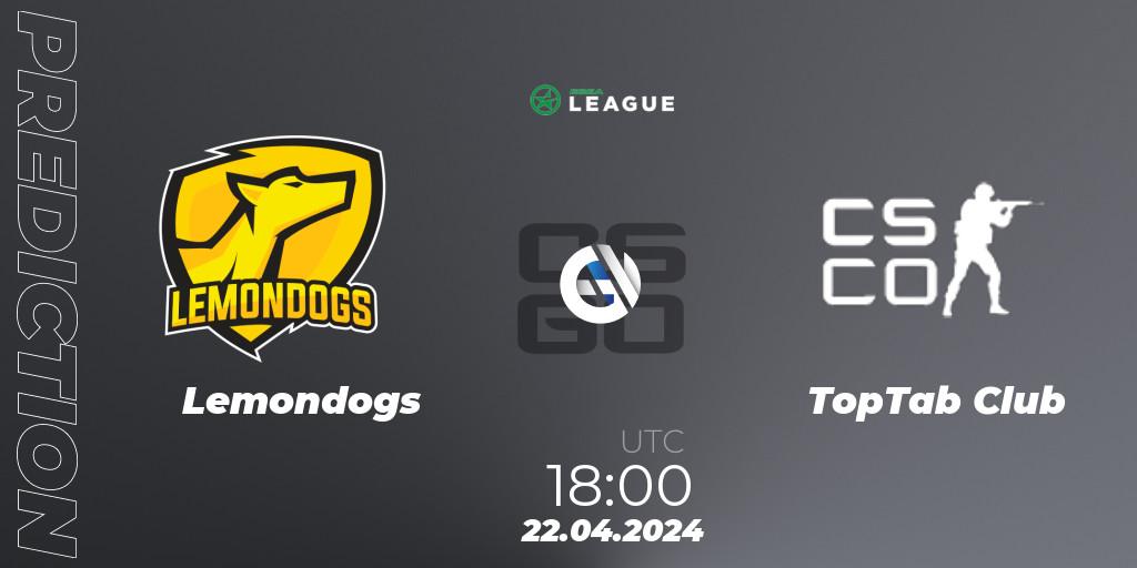 Lemondogs - TopTab Club: Maç tahminleri. 22.04.2024 at 18:00, Counter-Strike (CS2), ESEA Season 49: Advanced Division - Europe