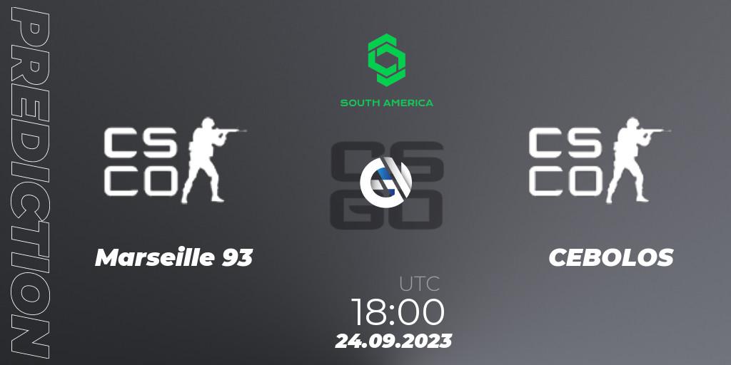 Marseille 93 - CEBOLOS: Maç tahminleri. 24.09.2023 at 18:00, Counter-Strike (CS2), CCT South America Series #12: Open Qualifier