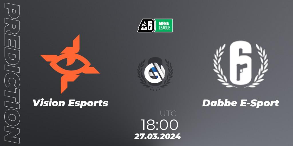 Vision Esports - Dabbe E-Sport: Maç tahminleri. 27.03.2024 at 18:00, Rainbow Six, MENA League 2024 - Stage 1