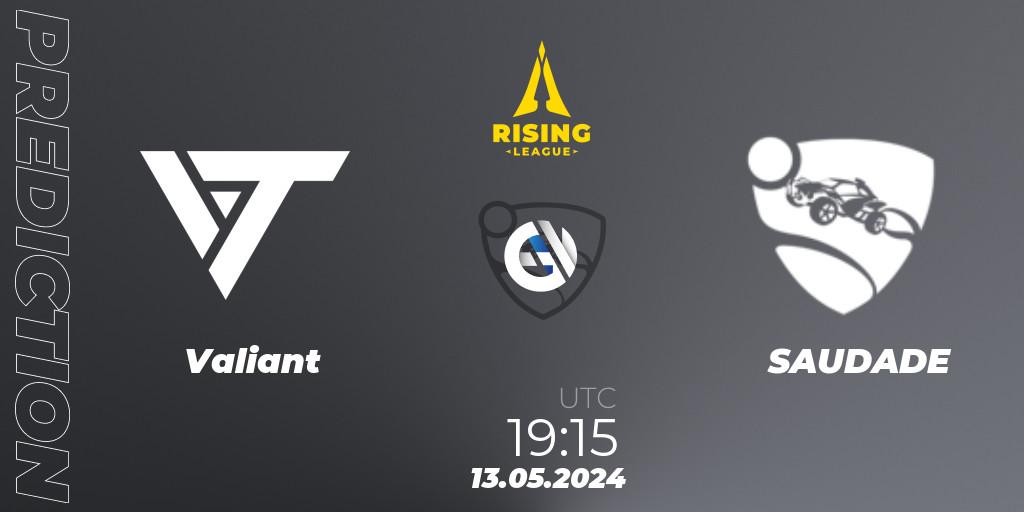 Valiant - SAUDADE: Maç tahminleri. 13.05.2024 at 19:10, Rocket League, Rising League 2024 — Split 1 — Main Event