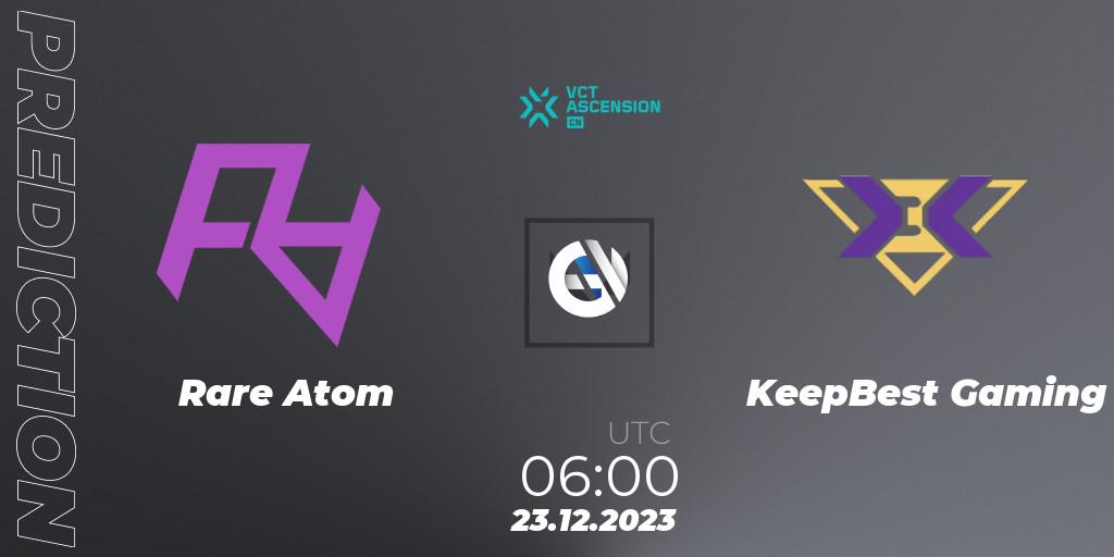 Rare Atom - KeepBest Gaming: Maç tahminleri. 23.12.2023 at 06:30, VALORANT, VALORANT China Ascension 2023