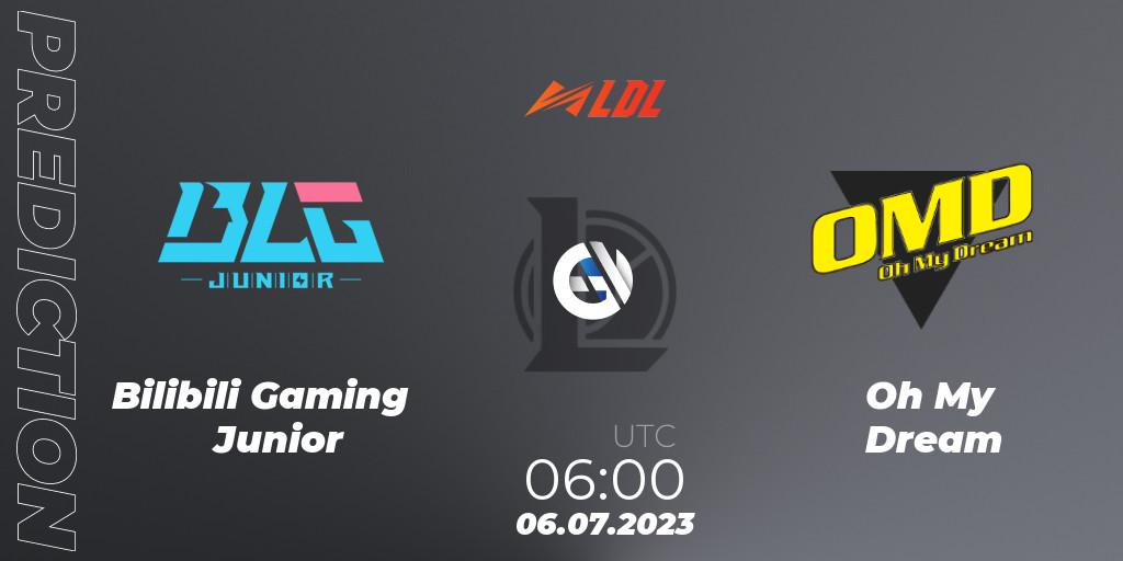 Bilibili Gaming Junior - Oh My Dream: Maç tahminleri. 06.07.2023 at 06:00, LoL, LDL 2023 - Regular Season - Stage 3