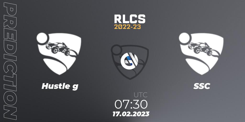 Hustle g - SSC: Maç tahminleri. 17.02.2023 at 07:30, Rocket League, RLCS 2022-23 - Winter: Oceania Regional 2 - Winter Cup