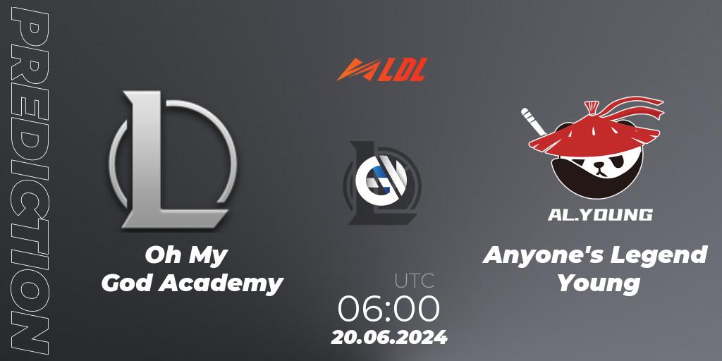 Oh My God Academy - Anyone's Legend Young: Maç tahminleri. 20.06.2024 at 06:00, LoL, LDL 2024 - Stage 3