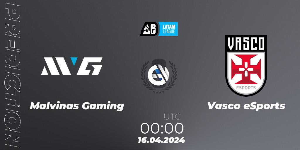 Malvinas Gaming - Vasco eSports: Maç tahminleri. 16.04.2024 at 00:00, Rainbow Six, LATAM League 2024 - Stage 1: LATAM South