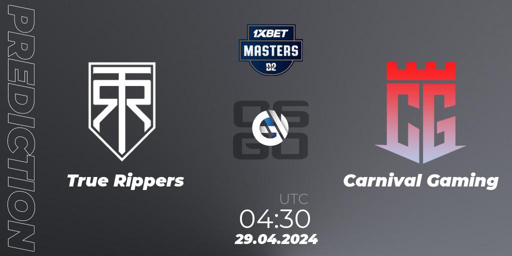 True Rippers - Carnival Gaming: Maç tahminleri. 29.04.2024 at 07:45, Counter-Strike (CS2), Dust2.in Masters #9