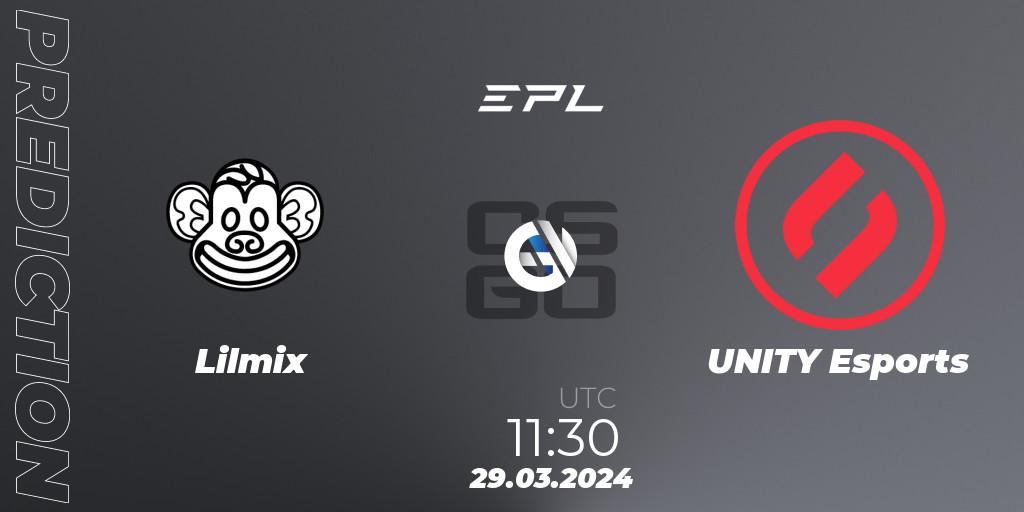 Lilmix - UNITY Esports: Maç tahminleri. 29.03.24, CS2 (CS:GO), European Pro League Season 16: Division 2