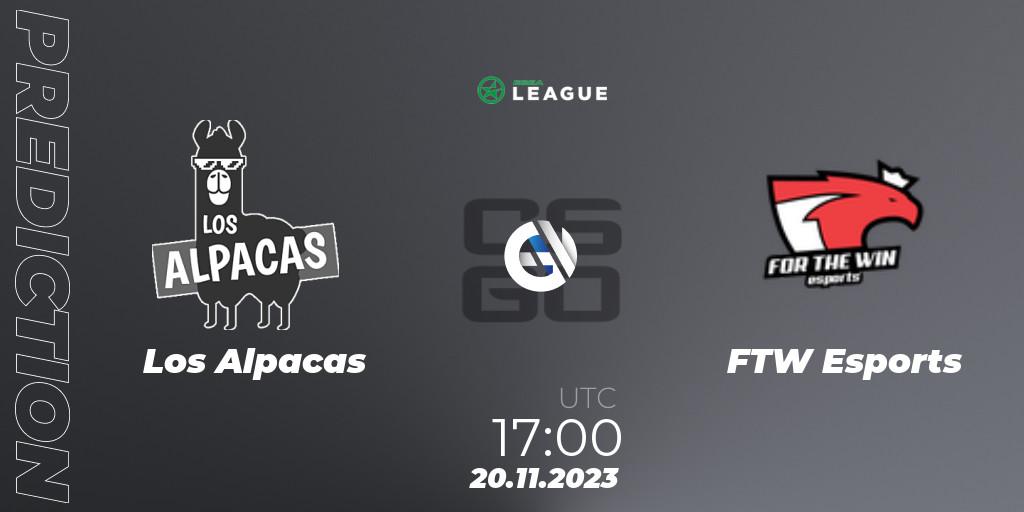 Los Alpacas - FTW Esports: Maç tahminleri. 20.11.2023 at 17:00, Counter-Strike (CS2), ESEA Season 47: Advanced Division - Europe
