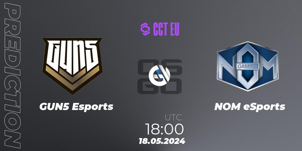 GUN5 Esports - NOM eSports: Maç tahminleri. 18.05.2024 at 18:00, Counter-Strike (CS2), CCT Season 2 Europe Series 4 Closed Qualifier