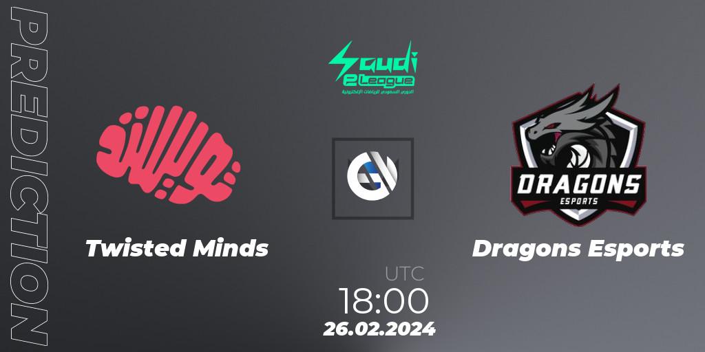 Twisted Minds - Dragons Esports: Maç tahminleri. 26.02.2024 at 18:00, VALORANT, Saudi eLeague 2024: Major 1