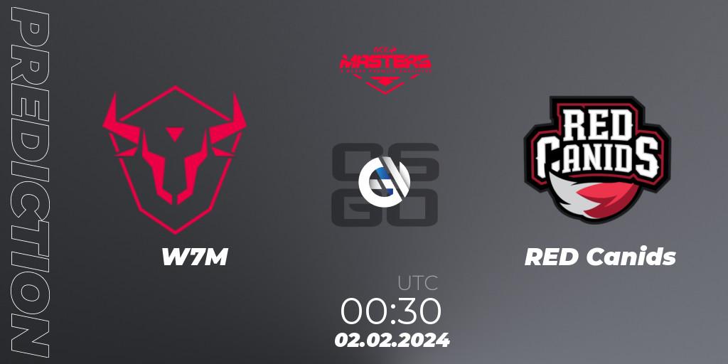 W7M - RED Canids: Maç tahminleri. 02.02.2024 at 00:50, Counter-Strike (CS2), ACE South American Masters Spring 2024 - A BLAST Premier Qualifier