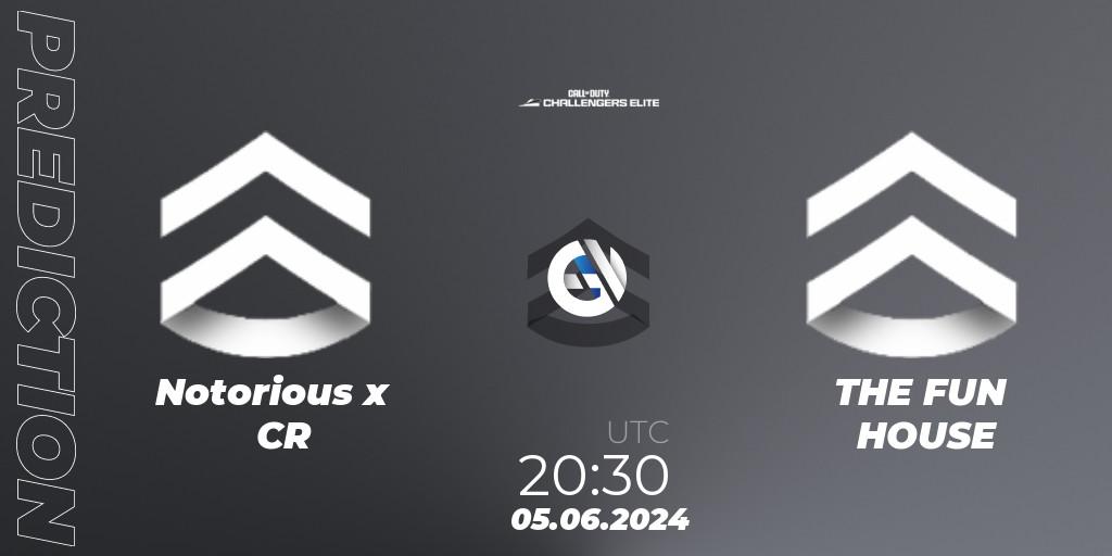 Notorious x CR - THE FUN HOUSE: Maç tahminleri. 05.06.2024 at 19:30, Call of Duty, Call of Duty Challengers 2024 - Elite 3: EU