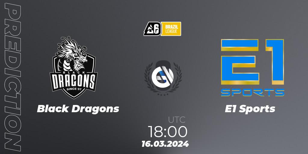 Black Dragons - E1 Sports: Maç tahminleri. 16.03.24, Rainbow Six, Brazil League 2024 - Stage 1