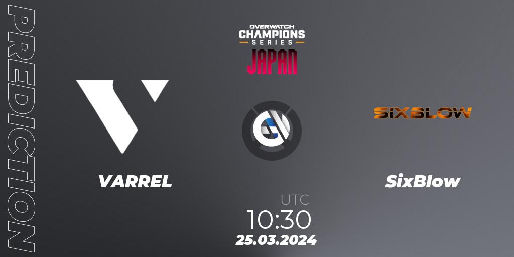 VARREL - SixBlow: Maç tahminleri. 02.04.2024 at 09:00, Overwatch, Overwatch Champions Series 2024 - Stage 1 Japan