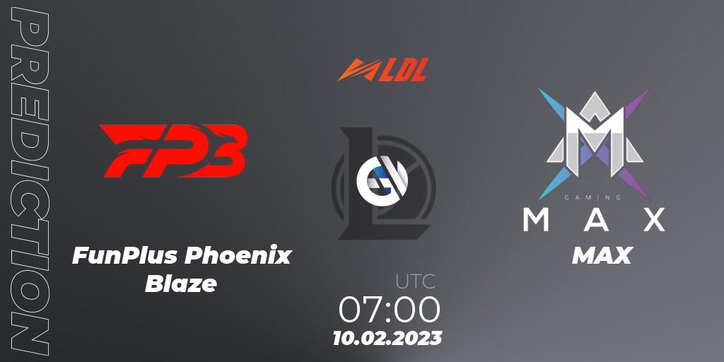 FunPlus Phoenix Blaze - MAX: Maç tahminleri. 10.02.23, LoL, LDL 2023 - Swiss Stage
