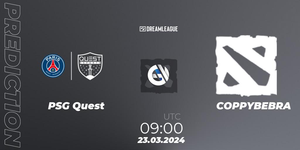 PSG Quest - COPPYBEBRA: Maç tahminleri. 23.03.24, Dota 2, DreamLeague Season 23: MENA Closed Qualifier