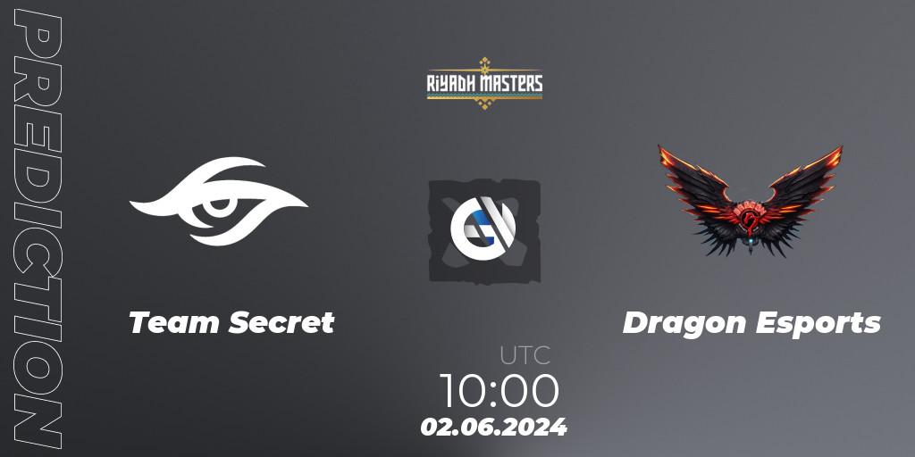 Team Secret - Dragon Esports: Maç tahminleri. 02.06.2024 at 10:00, Dota 2, Riyadh Masters 2024: Western Europe Closed Qualifier
