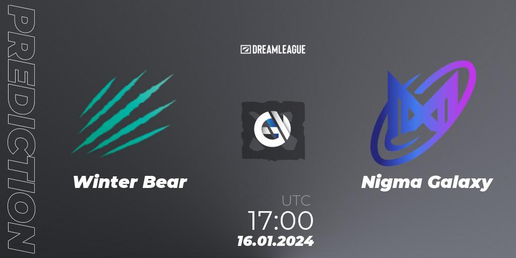 Winter Bear - Nigma Galaxy: Maç tahminleri. 16.01.24, Dota 2, DreamLeague Season 22: MENA Closed Qualifier