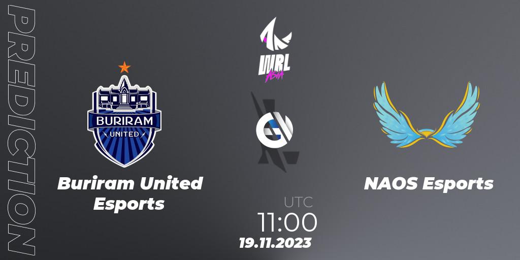 Buriram United Esports - NAOS Esports: Maç tahminleri. 19.11.23, Wild Rift, WRL Asia 2023 - Season 2 - Regular Season