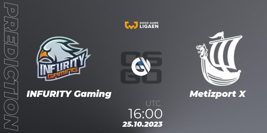 INFURITY Gaming - Metizport X: Maç tahminleri. 25.10.2023 at 16:00, Counter-Strike (CS2), Good Game-ligaen Fall 2023: Regular Season